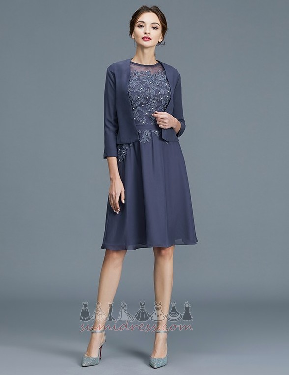Glamorous Lace Overlay Beading Capped Sleeves Lace A-Line Mother Dress