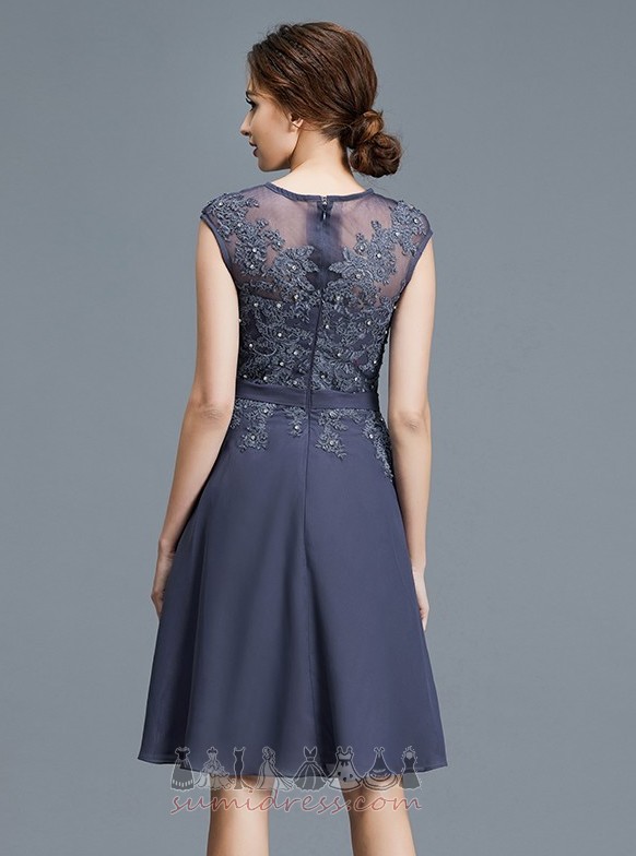Glamorous Lace Overlay Beading Capped Sleeves Lace A-Line Mother Dress