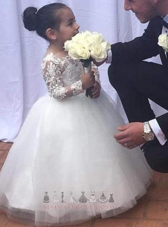 Gležanj Duljina Zatvarač Njihanje Čipka Prekrivanje Vjenčanje Til Djeca haljina