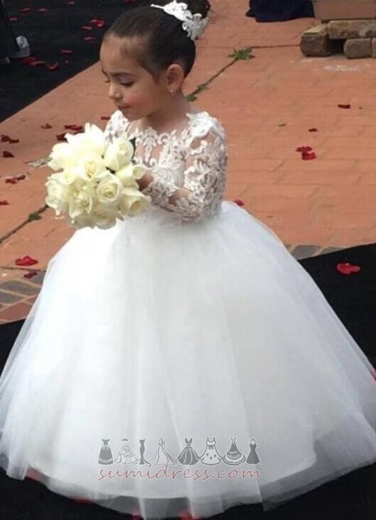 Gležanj Duljina Zatvarač Njihanje Čipka Prekrivanje Vjenčanje Til Djeca haljina
