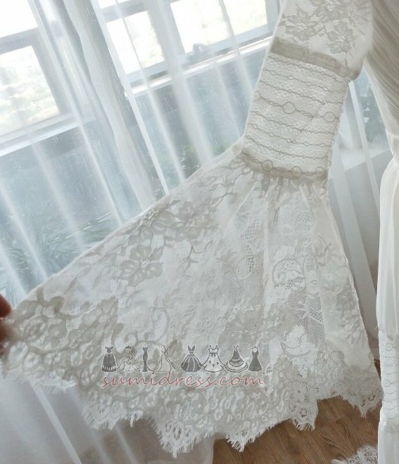 Глибокий V шиї розгортки поїзд мереживо середа на відкритому повітрі Весільна сукня
