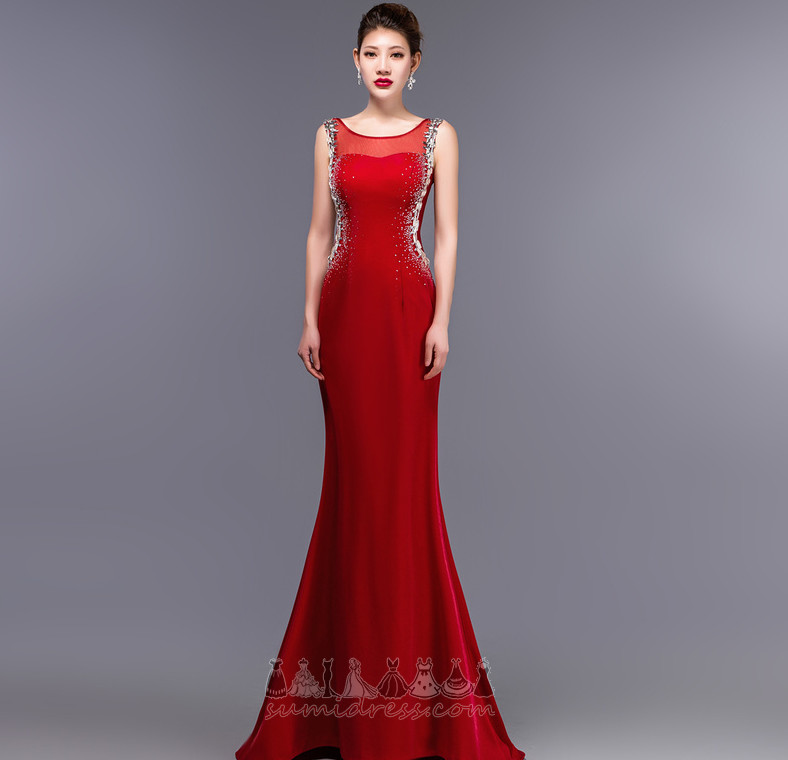 Grindų ilgis Berankovis Kriaušė Užtrauktukas iki Gamtos juosmens Satino Vakarinės suknelė