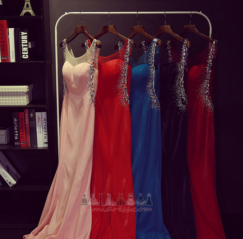 Grindų ilgis Berankovis Kriaušė Užtrauktukas iki Gamtos juosmens Satino Vakarinės suknelė