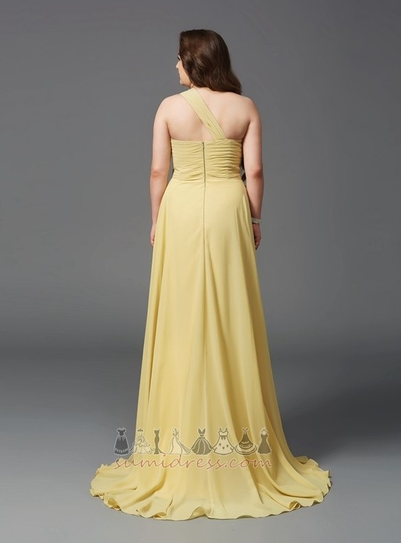 Gulvet længde Naturlig Talje Draped Elegant Chiffon A-linje Aften kjole