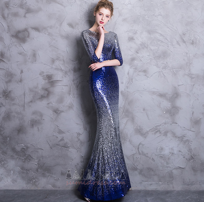 Half Sleeves Ankle Length T-shirt Ball Sequined Luxurious Evening Dress