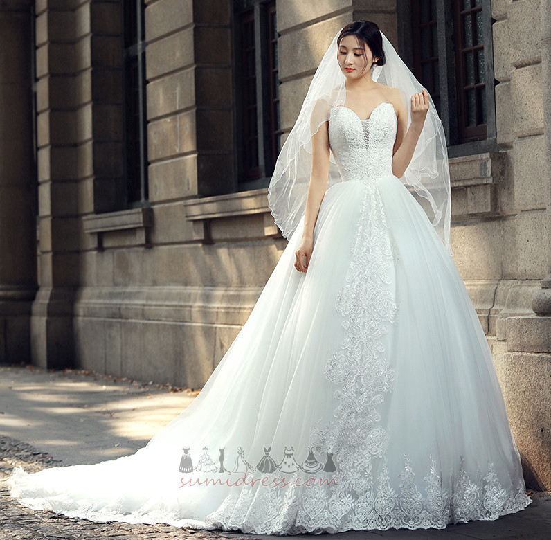 Hall Backless Cathedral Train Medium Applique Elegant Wedding Dress