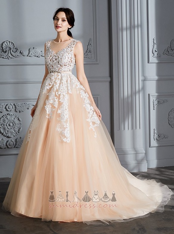 Hall Lace Overlay Embroidery Tulle Formal Cathedral Train Wedding Dress