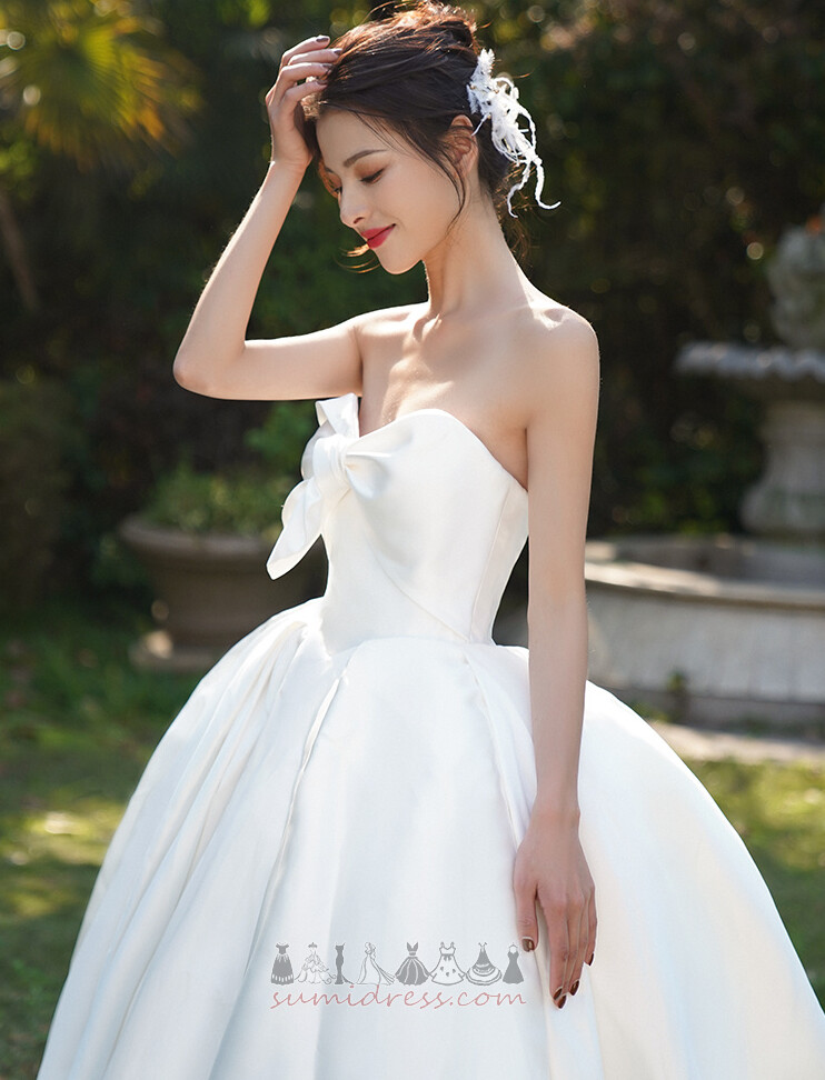 Hall Lace-up Bow Elegant Satin Sleeveless Wedding skirt