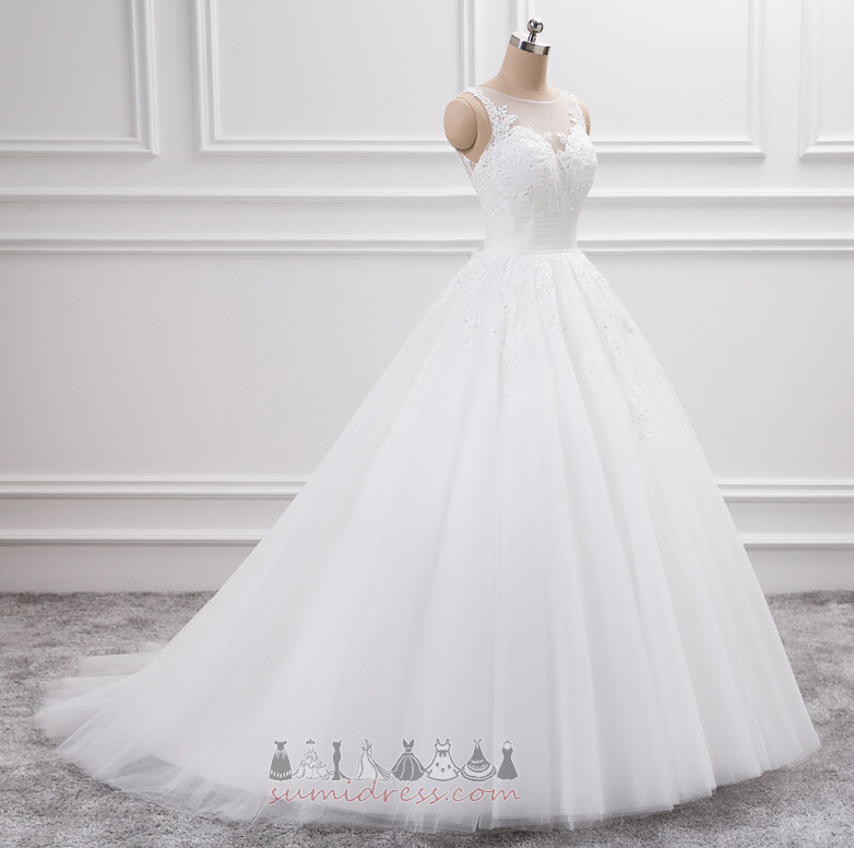 Hall Sleeveless Floor Length Natural Waist Satin Summer Wedding Dress