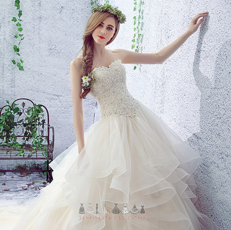 Hall Strapless Formal Winter Lace Overlay A-Line Wedding Dress