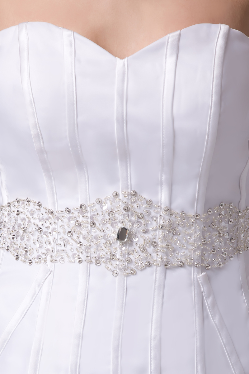 Hemline Asymmetrical Zipper Up Vintage Sleeveless Fall Strapless Wedding gown