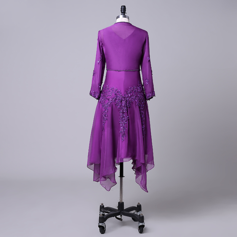 Hemline Calf High Covered Beading Medium Natural Waist A-Line Mother Dress