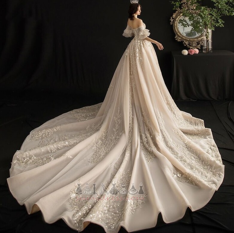 Hemline Long Vintage Natural Waist Fall Satin A-Line Wedding Dress
