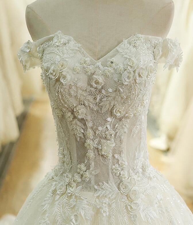 Hercegnő Természetes derék Csipke-up Formális közepes Hosszú Menyasszonyi ruha