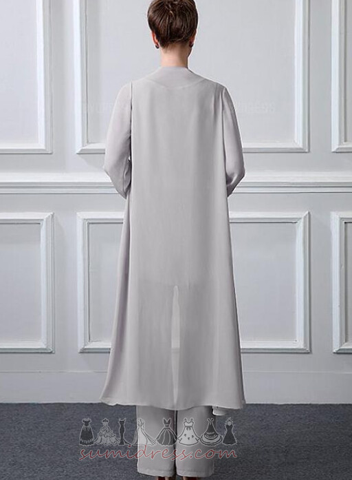 High Covered Bateau Draped Fall With Jacket Natural Waist Pants Suit Mother Dresses