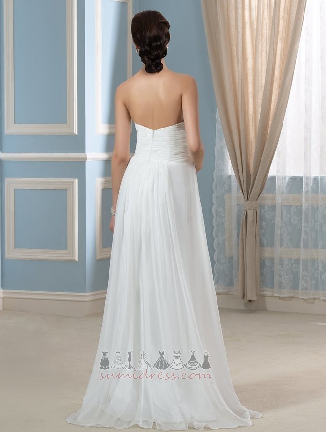 Hjärtformad Empire Midja Apple Golv-längd Chiffong Enkel Bröllopsklänning