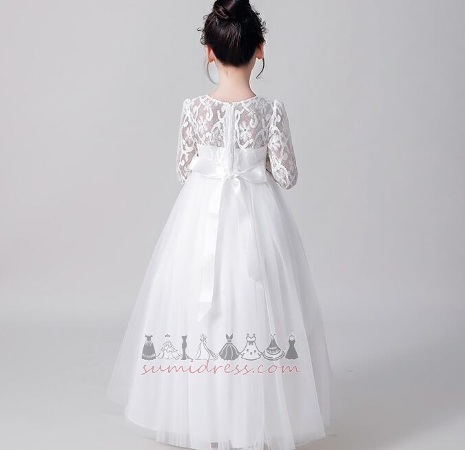 Hochzeit Natürliche Taille Mittelgröße Knöchellang A-Linie Reißverschluss Kleine Mädchen Kleid