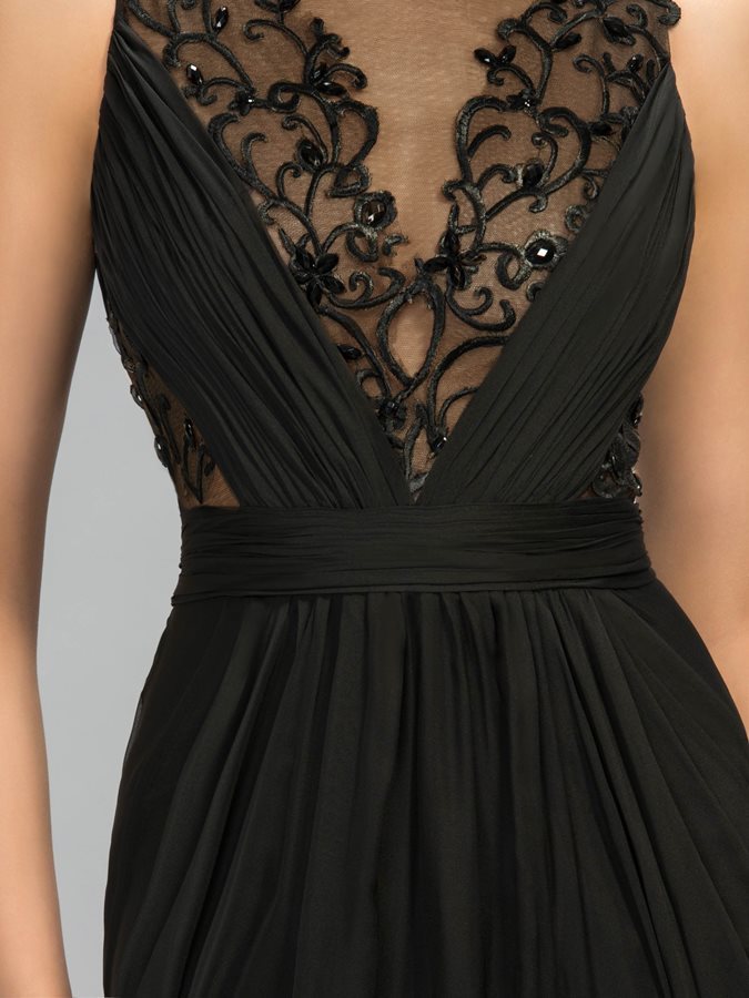 Hosszú széles nyakú Elegáns Söprés vonat Természetes derék Ujjatlan Estélyi ruha