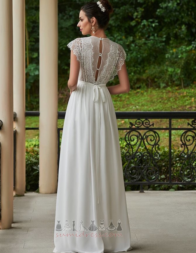 Höst Elegant A-linjeformat Appliqués Utomhus Chiffong Bröllopsklänning