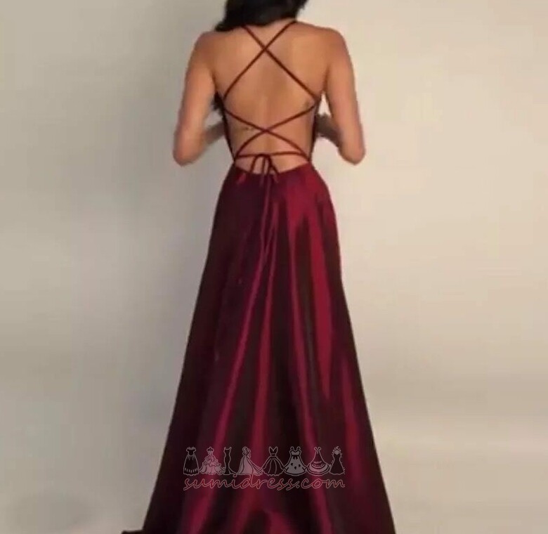 Høst Uten Ermer Bryllup Natural Midje Draped A-formet Aftenkjole