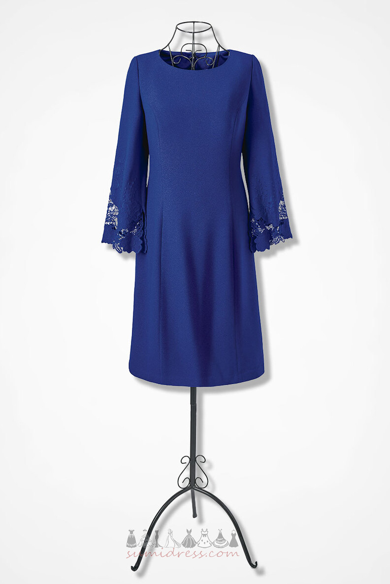 Η μητέρα φόρεμα Μέχρι το Γόνατο Μακρύ Μανίκι Ντραπέ Κομψό Κοντομάνικη μπλούζα