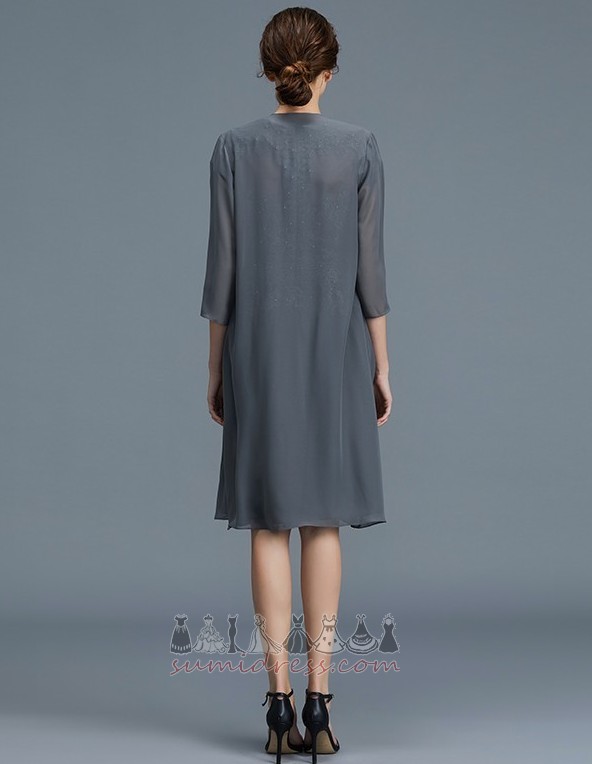 Η μητέρα φόρεμα Συμπόσιο Δαντέλα επικάλυψης Μέχρι το Γόνατο Ντραπέ Κοντομάνικο