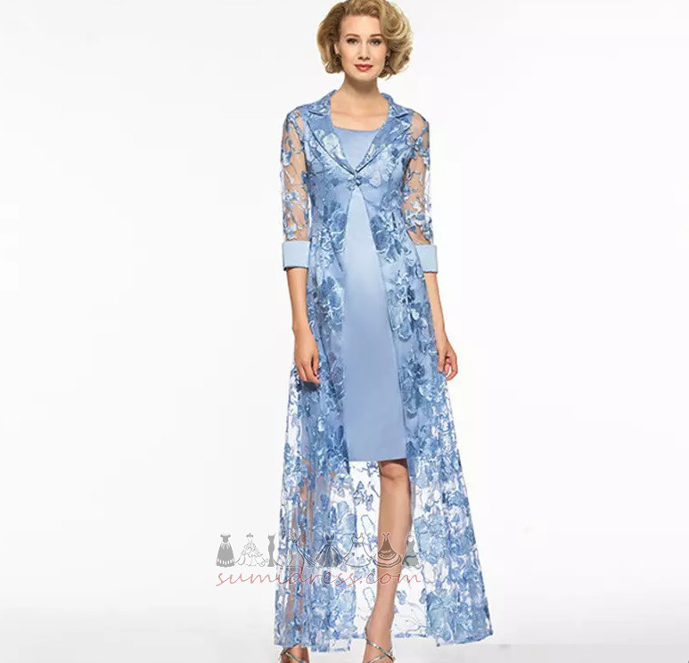 Η μητέρα της νύφης φόρεμα Φυσικό Ψευδαίσθηση Φερμουάρ επάνω Κομψό Δαντέλα Κοστούμι