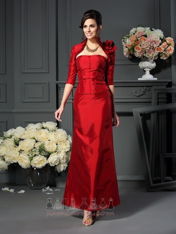 Η μητέρα της νύφης φόρεμα Μπάλα Αχλάδι Αμάνικο Γραμμή Α Λουλούδι Στράπλες