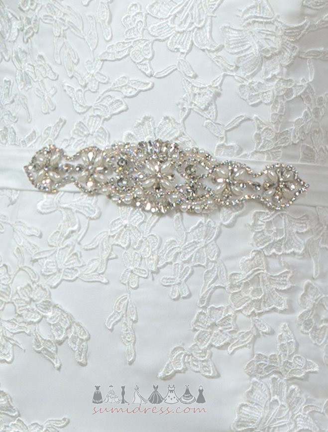 Ilgai Ilgomis rankovėmis Elegantiškas Iliuzija rankovėmis Gamtos juosmens Apvalkalu Vestuvinės suknelė