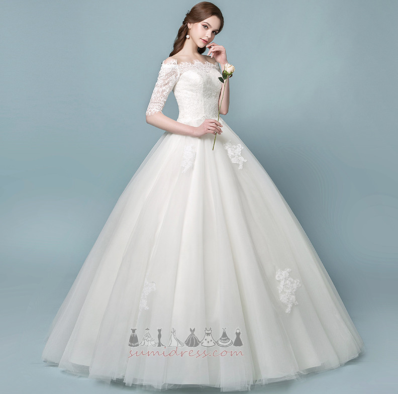 Illusion Sleeves A-Line Lace String Elegant Natural Waist Wedding skirt