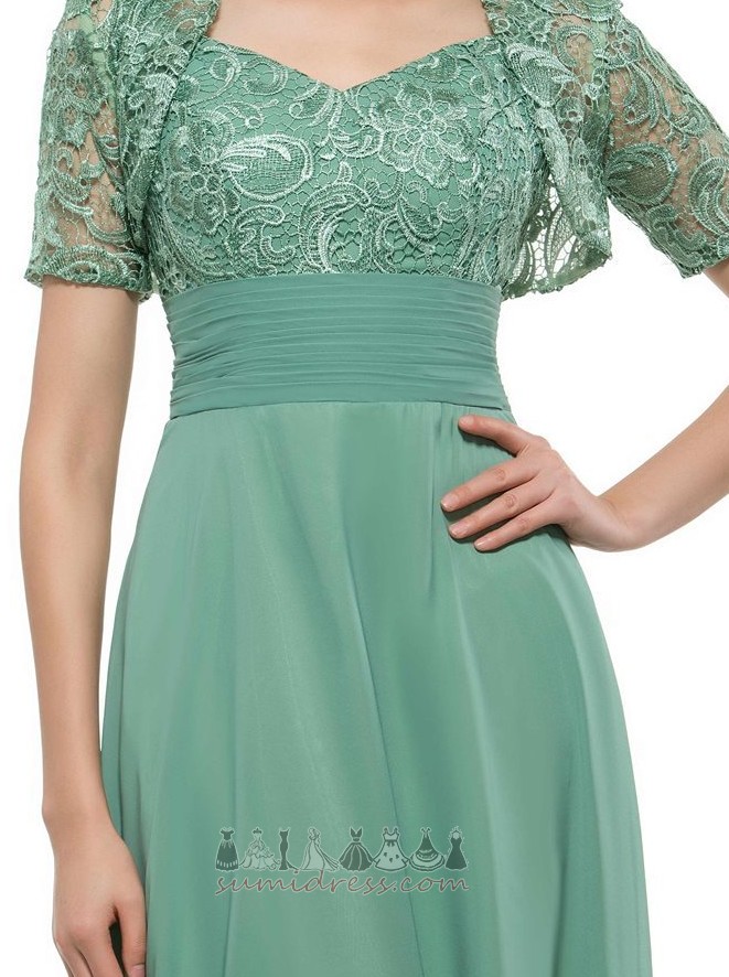Illusion Sleeves Inverted Triangle V-Neck Lace Overlay Zipper Up The mother of the bride Dress