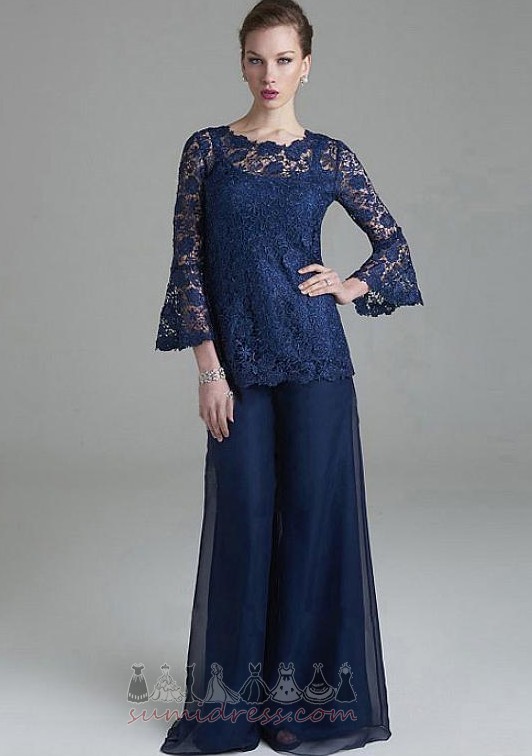 Illusion Sleeves Lace Wedding Long Sleeves Lace With Pants Pants Suit Mother Dresses