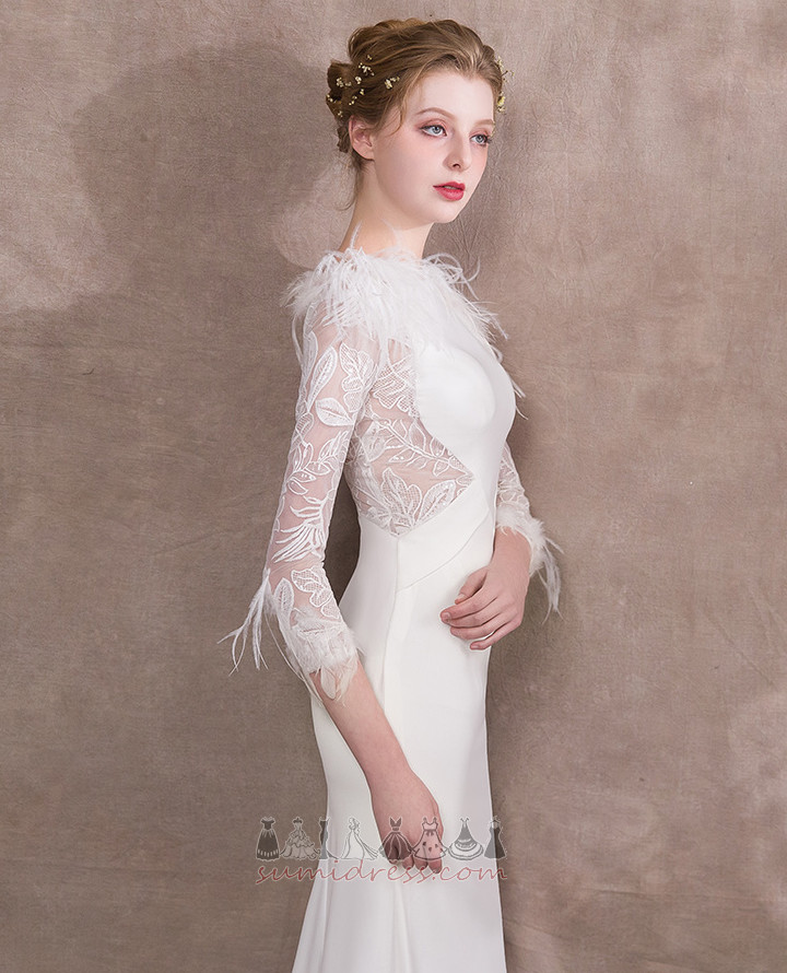 Illusion Sleeves Long Sleeves Lace Formal Zipper Up Natural Waist Evening Dress