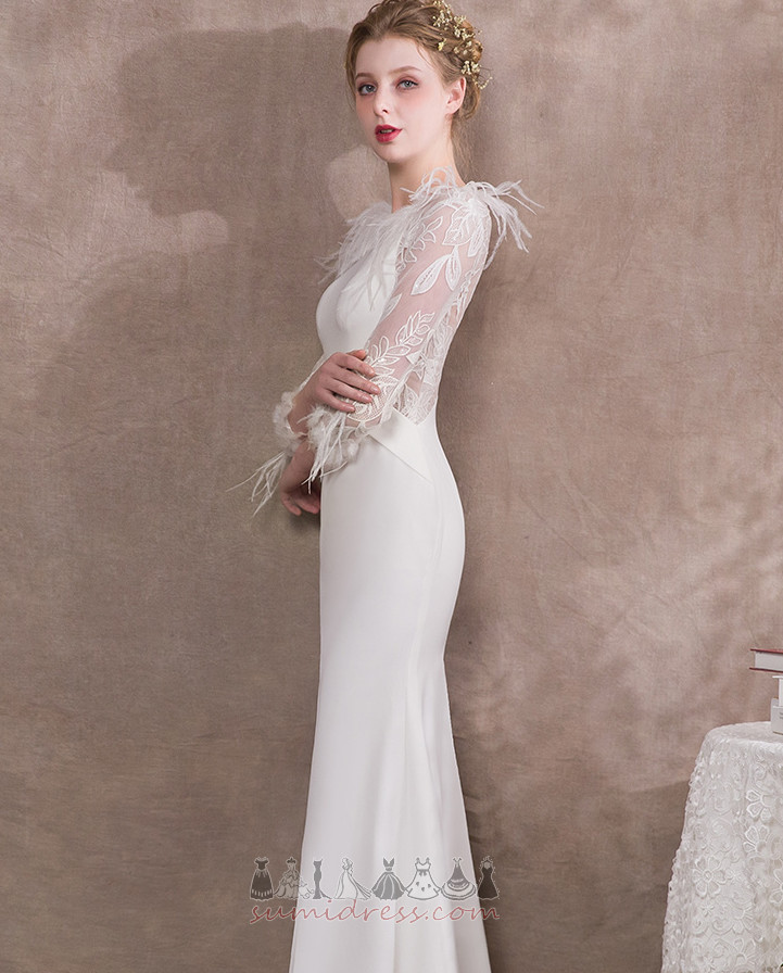 Illusion Sleeves Long Sleeves Lace Formal Zipper Up Natural Waist Evening Dress