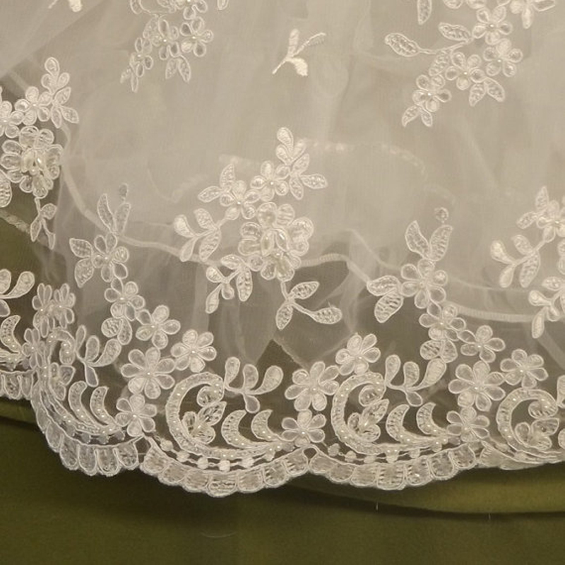 İllüzyon kollu Kısa kollu Prenses Dantel Yüksek kapalı Doğal belden Küçük kız elbisesi