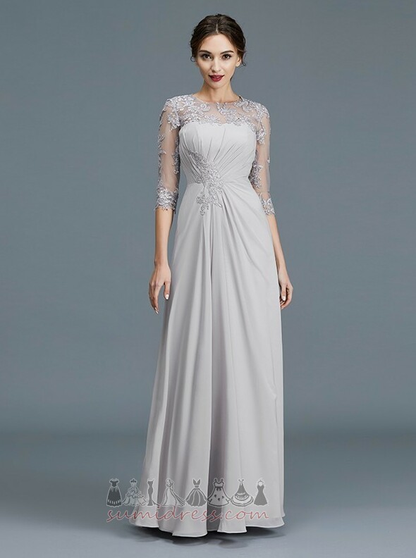 İllüzyon kollu Zarif Düğün 3/4 uzunluğunda kollu Ayak bileği uzunluğu Anne elbise