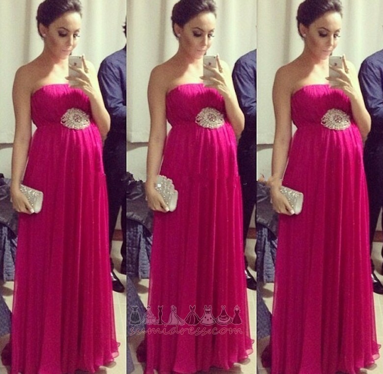 імперії талії простий шифон без бретелей блискавка вгору безрукавний Вечірня сукня