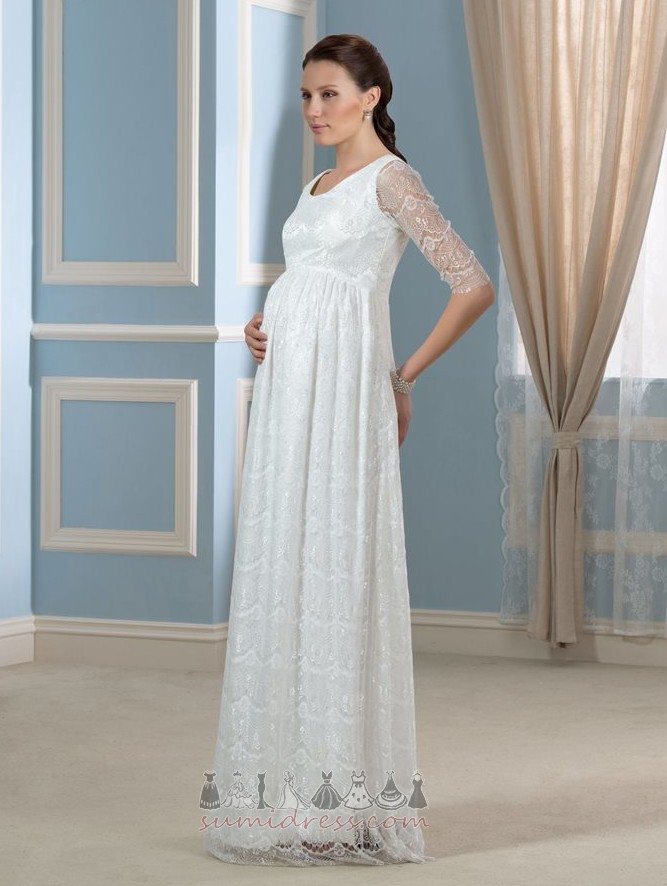 імперія блискавка вгору сад імперії талії простий мереживо Весільна сукня