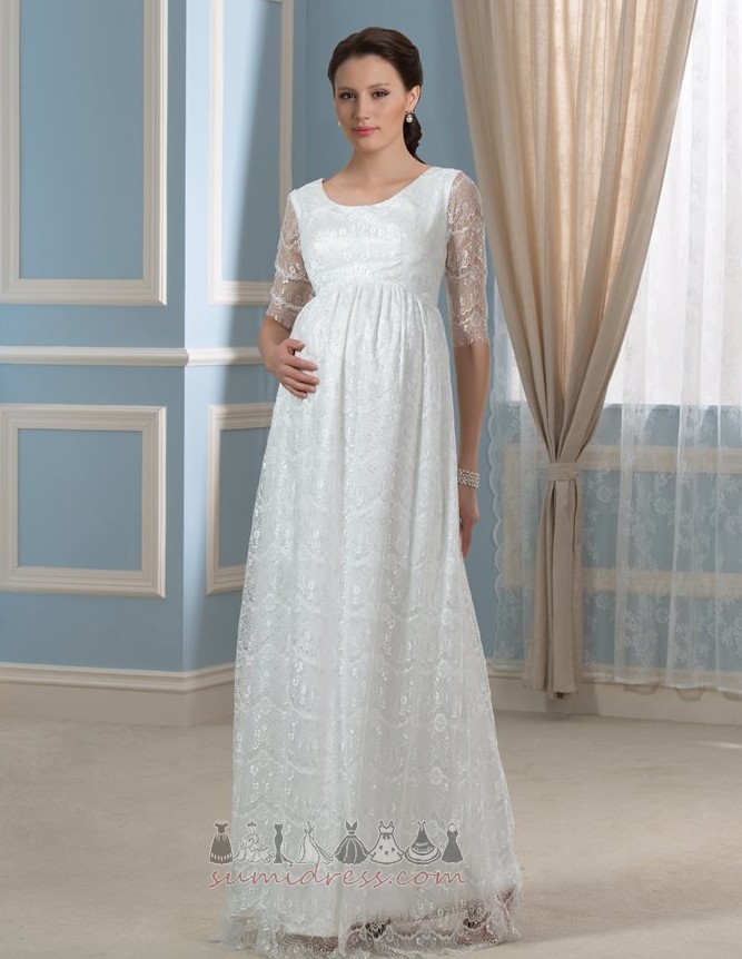 імперія блискавка вгору сад імперії талії простий мереживо Весільна сукня