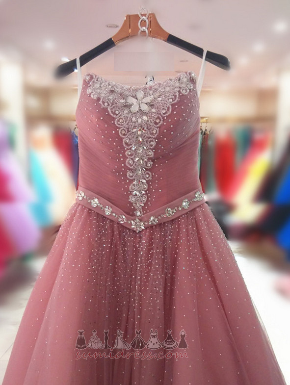 Inverted Triangle Ankle Length Beading A Line Formal Lace-up Prom Dress