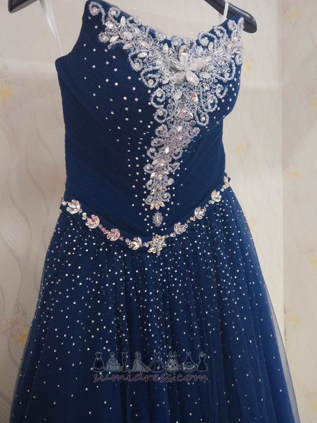 Inverted Triangle Ankle Length Beading A Line Formal Lace-up Prom Dress