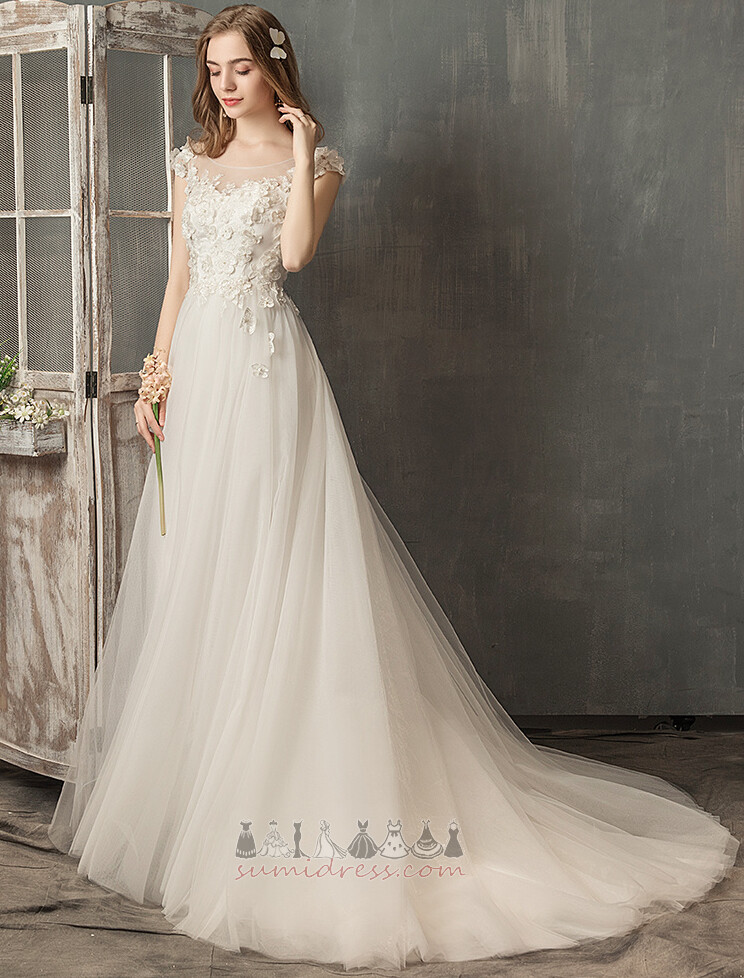 Inverted Triangle Lace-up Jewel Bodice Elegant Natural Waist Beach Wedding Dress