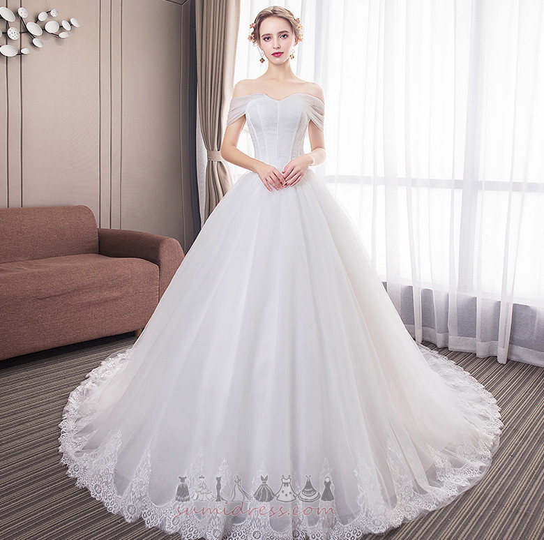 Inverted Triangle Lace-up Natural Waist Lace Lace Overlay A-Line Wedding Dress