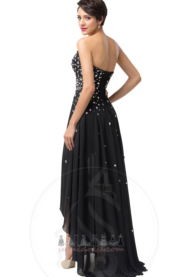 Inverted Triangle Sleeveless Hemline Asymmetrical Elegant Crystal Party Dress