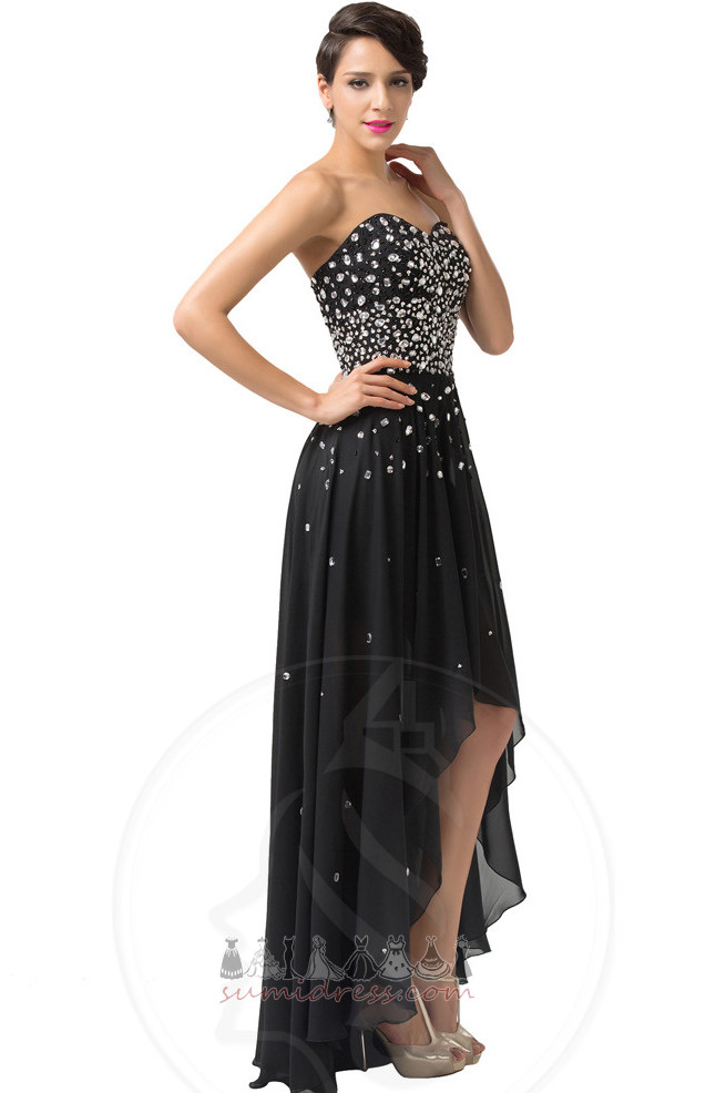Inverted Triangle Sleeveless Hemline Asymmetrical Elegant Crystal Party Dress