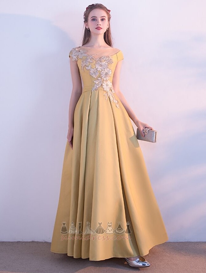 Елегантен Дантела-нагоре широко гърло Апликации Пролет Линия Вечерни рокля