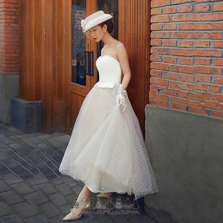 Елегантний природні Талія безрукавний на відкритому повітрі Босоніжки лінія Весільна сукня