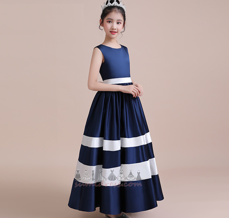 Jewel Accented Bow Bow A-Line Spring Satin Flower Girl gown