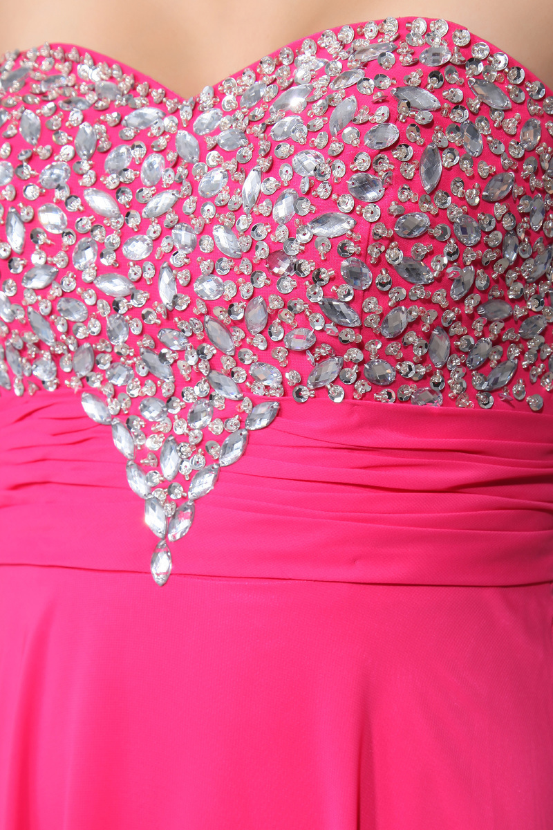 Jewel Bodice Ball Zipper Up Empire Crystal Strapless Prom Dress