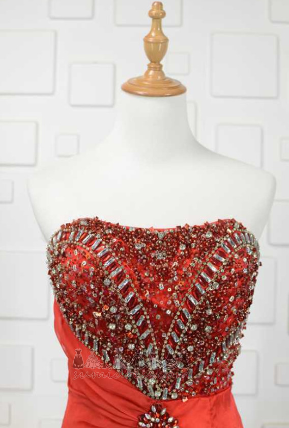 Jewel Bodice Beading Party Sweep Train Strapless Chic Evening Dress